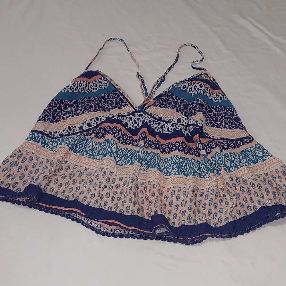Superdry   Bohomian Blue and Pink Pattern  Camisole Size 10 .New
